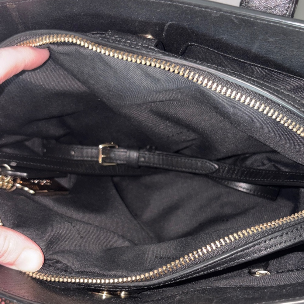 Coach Swagger Frame Satchel Black Leather Handbag with Crossbody Strap - Picture 3 of 16